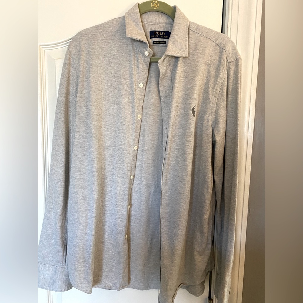 Polo Ralph Lauren Gray with green polo logo. Worn once never put in dryer.Large